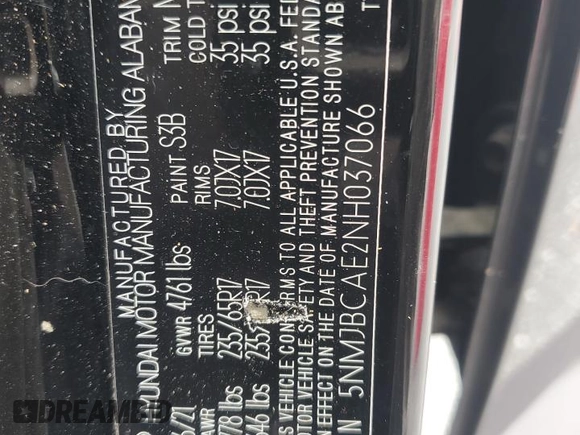 2022 Hyundai Tucson SEL z VIN 5NMJBCAE2NH037066, wystawiony jako Copart lot #59935565 z przebiegiem 54 998 mil mil oraz Szkoda całkowita • Salvage title. Historia ofert i sprzedaży dostępna na DreamBid. Obrazek 12.