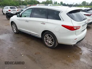 2013 Infiniti JX35 with VIN 5N1AL0MM2DC330361, listed as a IAAI auction lot 42072538 with 183,624 mi miles. Bid and sale history available at carsss.com. Image 3.