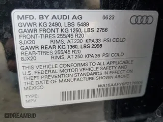 2023 Audi Q5 Sportback S line Premium Plus with VIN WA15AAFY6P2176906, listed as a Copart auction lot 71453264 with 14,440 mi miles and Salvage Title. Bid and sale history available at carsss.com. Image 14.