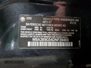 2013 BMW 3 Series 335i xDrive z VIN WBA3B9G54DNP39469, wystawiony jako Copart lot #43903795 z przebiegiem 92 003 mil mil oraz Szkoda całkowita • Salvage title. Historia ofert i sprzedaży dostępna na DreamBid. Obrazek 12.
