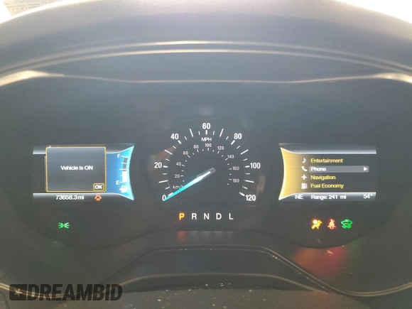 2020 Ford Fusion Titanium with VIN 3FA6P0SU2LR247505, listed as a Copart auction lot 58036325 with 73,658 mi miles and Salvage title. Bid and sale history available at DreamBid. Image 9.