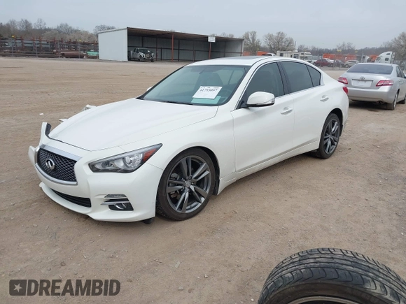 2015 Infiniti Q50 Premium with VIN JN1BV7AP3FM349396, listed as a IAAI auction lot 41793057 with 133,372 mi miles. Bid and sale history available at carsss.com. Image 17.