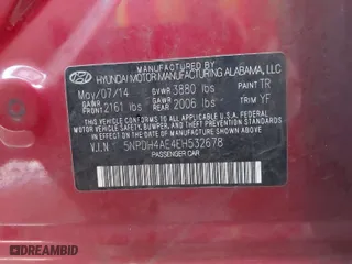 2014 Hyundai Elantra Limited with VIN 5NPDH4AE4EH532678, listed as a IAAI auction lot 41633750 with 180,683 mi miles. Bid and sale history available at carsss.com. Image 9.