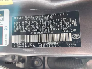 2015 Toyota Camry LE z VIN 4T1BD1FK9FU162556, wystawiony jako IAAI lot #41844806 z przebiegiem 183 263 mil mil oraz . Historia ofert i sprzedaży dostępna na DreamBid. Obrazek 9.