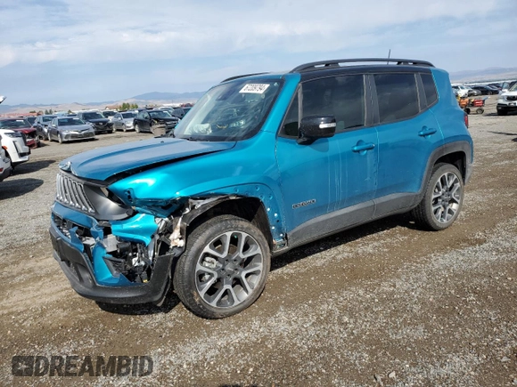2022 Jeep Renegade Limited z VIN ZACNJDD14NPN95513, wystawiony jako Copart lot #67209794 z przebiegiem 12 448 mil mil oraz Szkoda całkowita • Salvage title. Historia ofert i sprzedaży dostępna na DreamBid. Obrazek 1.