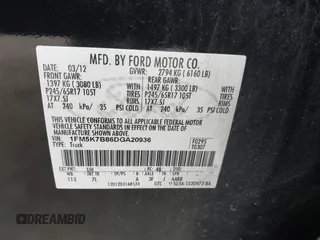 2013 Ford Explorer with VIN 1FM5K7B86DGA20936, listed as a IAAI auction lot 41879025 with 142,880 mi miles and . Bid and sale history available at carsss.com. Image 9.
