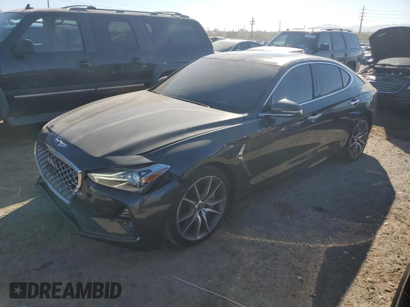 2019 Genesis G70 Dynamic with VIN KMTG34LE6KU015376, listed as a Copart auction lot 83714414 with 44,191 mi miles and Salvage Title. Bid and sale history available at DreamBid. Image 1.