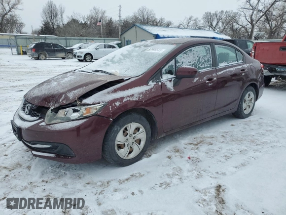 2014 Honda Civic Sedan LX with VIN 19XFB2F56EE057966, listed as a Copart auction lot 87998545 with 127,879 mi miles and Salvage Title. Bid and sale history available at carsss.com. Image 1.