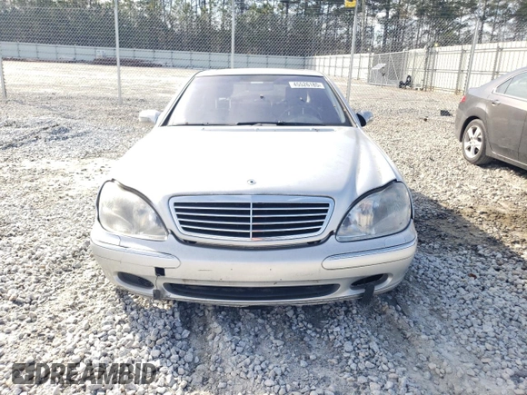 2001 Mercedes-Benz S-Class with VIN WDBNG75JX1A157279, listed as a Copart auction lot 45526185 with 0 mi miles and Salvage Title. Bid and sale history available at carsss.com. Image 5.