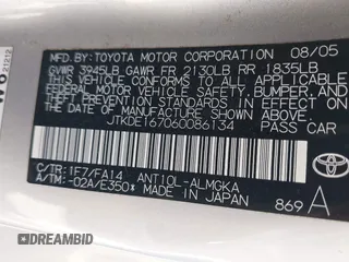 2006 Scion tC with VIN JTKDE167060086134, listed as a IAAI auction lot 42015909 with 222,372 mi miles. Bid and sale history available at carsss.com. Image 9.