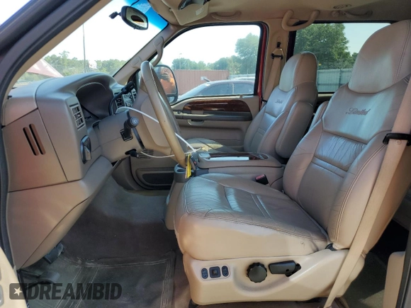 2001 Ford Excursion Limited z VIN 1FMNU42S61EB75207, wystawiony jako Copart lot #54354315 z przebiegiem 187 911 mil mil oraz Szkoda całkowita • Salvage title. Historia ofert i sprzedaży dostępna na DreamBid. Obrazek 7.