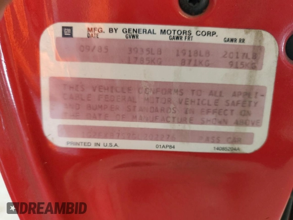 1986 Pontiac Firebird with VIN 1G2FX87S7GL202276, listed as a Copart auction lot 46745175 with 32,777 mi miles and Clean title. Bid and sale history available at DreamBid. Image 12.