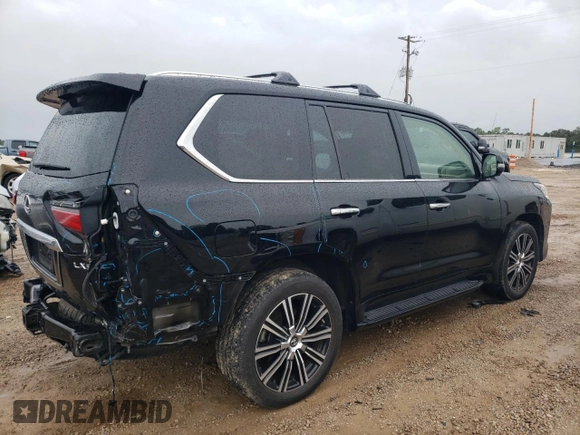 2020 Lexus LX 570 with VIN JTJDY7AX2L4317495, listed as a Copart auction lot 70972864 with 47,283 mi miles and Salvage title. Bid and sale history available at DreamBid. Image 3.