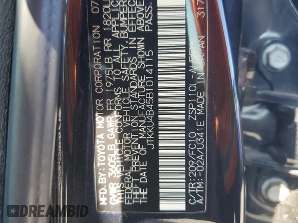 2011 Scion xD with VIN JTKKU4B45B1014115, listed as a Copart auction lot 53085285 with 234,656 mi miles and Salvage Title. Bid and sale history available at carsss.com. Image 13.