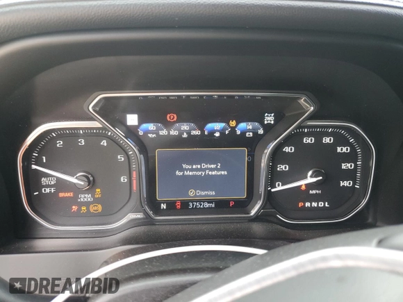 2020 GMC Sierra 1500 Denali with VIN 1GTU9FED5LZ267544, listed as a Copart auction lot 61575405 with 37,528 mi miles and Non repairable. Bid and sale history available at DreamBid. Image 9.
