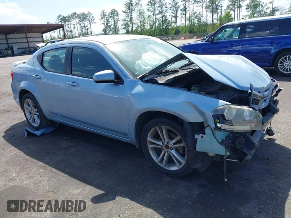 2013 Dodge Avenger SXT with VIN 1C3CDZCB0DN521591, listed as a IAAI auction lot 41891451 with 100,234 mi miles and . Bid and sale history available at carsss.com. Image 1.