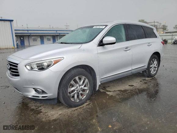 2013 Infiniti JX35 with VIN 5N1AL0MM2DC352392, listed as a Copart auction lot 69076274 with 126,629 mi miles and Salvage Title. Bid and sale history available at carsss.com. Image 1.
