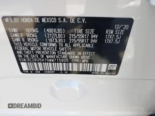 2021 Honda HR-V EX-L with VIN 3CZRU5H70MM715805, listed as a IAAI auction lot 41792689 with 13,695 mi miles. Bid and sale history available at carsss.com. Image 9.