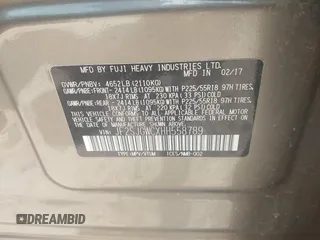 2017 Subaru Forester Touring with VIN JF2SJGWCXHH558789, listed as a IAAI auction lot 42518698 with 112,294 mi miles and . Bid and sale history available at DreamBid. Image 9.