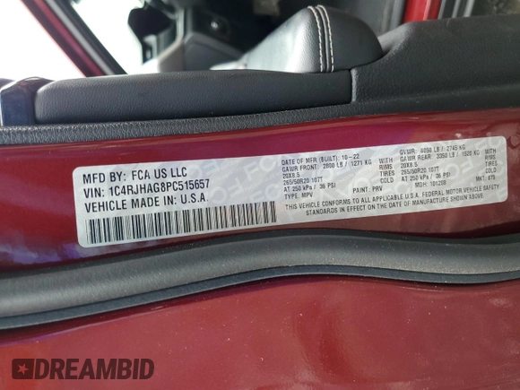 2023 Jeep Grand Cherokee Altitude with VIN 1C4RJHAG8PC515657, listed as a Copart auction lot 59985725 with 120,758 mi miles and Salvage title. Bid and sale history available at DreamBid. Image 13.
