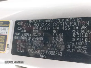 2017 Kia Niro LX with VIN KNDCB3LC6H5088243, listed as a IAAI auction lot 41747137 with 122,149 mi miles. Bid and sale history available at carsss.com. Image 9.
