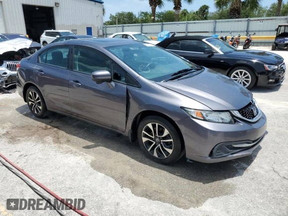 2015 Honda Civic EX with VIN 19XFB2F86FE008181, listed as a Copart auction lot 55207415 with 131,178 mi miles and Salvage Title. Bid and sale history available at DreamBid. Image 4.