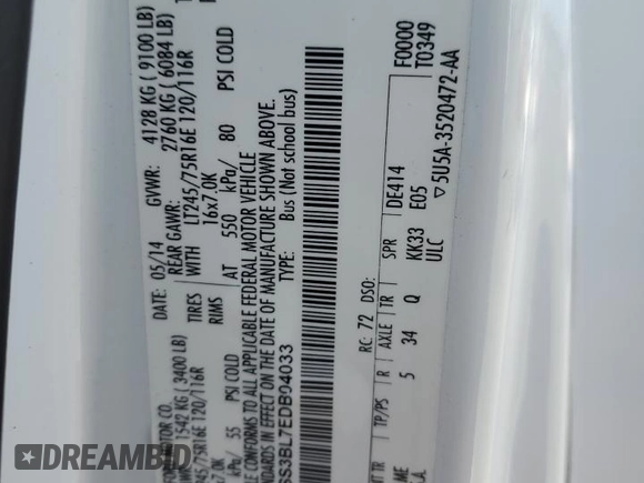 2014 Ford Econoline Passenger XL z VIN 1FBSS3BL7EDB04033, wystawiony jako Copart lot #48813185 z przebiegiem 328 267 mil mil oraz Szkoda całkowita • Salvage title. Historia ofert i sprzedaży dostępna na DreamBid. Obrazek 13.