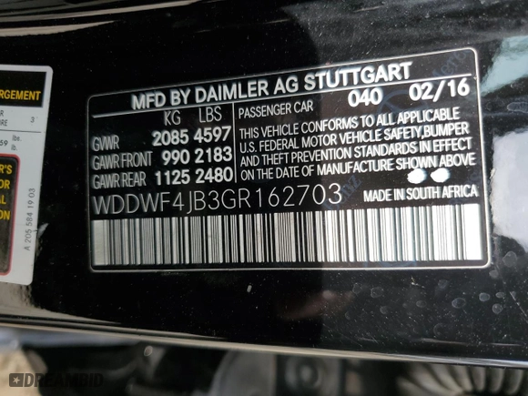 2016 Mercedes-Benz C-Class C 300 with VIN WDDWF4JB3GR162703, listed as a Copart auction lot 46979955 with 114,556 mi miles and Salvage Title. Bid and sale history available at carsss.com. Image 13.
