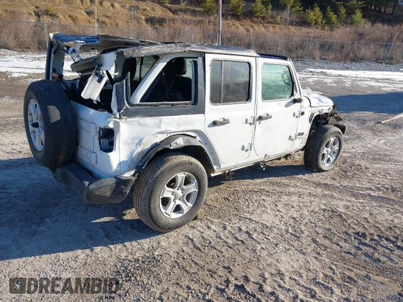 2021 Jeep Wrangler Unlimited Sport S with VIN 1C4HJXDG8MW841292, listed as a IAAI auction lot 41431503 with Not Provided miles and . Bid and sale history available at DreamBid. Image 4.