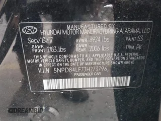 2018 Hyundai Elantra SEL with VIN 5NPD84LF7JH273796, listed as a IAAI auction lot 40938957 with 118,636 mi miles and . Bid and sale history available at DreamBid. Image 9.