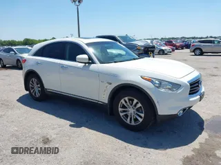 2014 Infiniti QX70 with VIN JN8CS1MU7EM451098, listed as a IAAI auction lot 42026803 with 126,605 mi miles and . Bid and sale history available at DreamBid. Image 1.