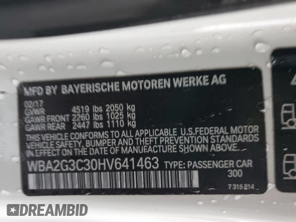 2017 BMW 2 Series M240i xDrive with VIN WBA2G3C30HV641463, listed as a Copart auction lot 77101614 with 76,571 mi miles and Salvage Title. Bid and sale history available at carsss.com. Image 12.