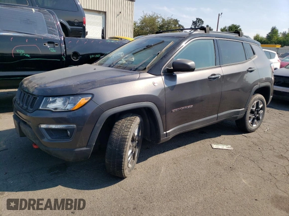 2018 Jeep Compass Trailhawk with VIN 3C4NJDDB8JT307863, listed as a Copart auction lot 66038444 with 46,514 mi miles and Salvage Title. Bid and sale history available at carsss.com. Image 1.