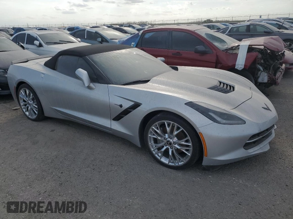 2015 Chevrolet Corvette 2LT with VIN 1G1YD3D77F5122584, listed as a Copart auction lot 73729614 with 0 mi miles and Salvage Title. Bid and sale history available at carsss.com. Image 4.