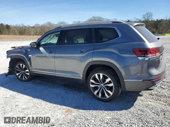 2022 Volkswagen Atlas SEL Premium R-Line with VIN 1V2FR2CA1NC501595, listed as a Copart auction lot 47357345 with 47,354 mi miles and Salvage title. Bid and sale history available at DreamBid. Image 2.
