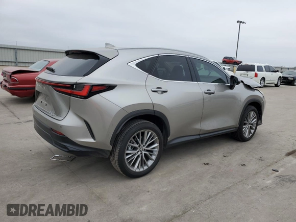 2025 Lexus NX with VIN 2T2GGCEZ0SC066877, listed as a Copart auction lot 79714274 with 7,142 mi miles and Salvage Title. Bid and sale history available at carsss.com. Image 3.
