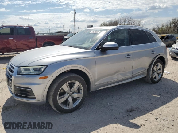 2018 Audi Q5 Premium Plus z VIN WA1BNAFY4J2036156, wystawiony jako Copart lot #50625855 z przebiegiem 52 091 mil mil oraz Szkoda całkowita • Salvage title. Historia ofert i sprzedaży dostępna na DreamBid. Obrazek 1.