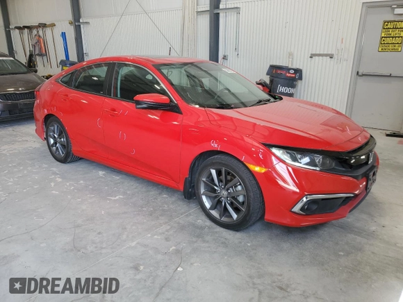 2020 Honda Civic Sedan EX with VIN 2HGFC1F38LH682345, listed as a Copart auction lot 52655705 with 52,556 mi miles and Salvage Title. Bid and sale history available at carsss.com. Image 4.