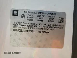 2014 Chevrolet Impala LTZ with VIN 2G1WC5E35E1108183, listed as a Copart auction lot 52382965 with 192,748 mi miles and Salvage Title. Bid and sale history available at DreamBid. Image 12.