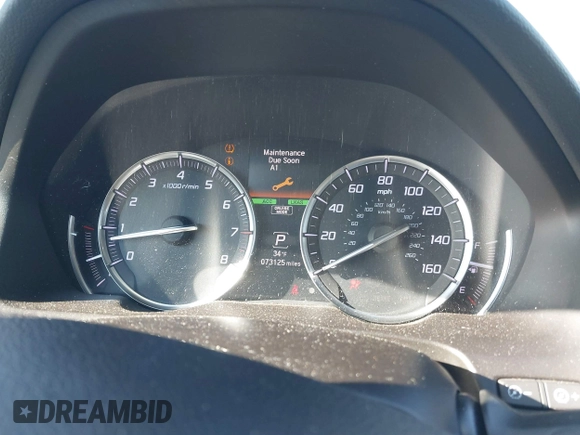 2020 Acura TLX w/Technology Pkg with VIN 19UUB3F49LA003406, listed as a IAAI auction lot 41352592 with 73,125 mi miles. Bid and sale history available at carsss.com. Image 7.