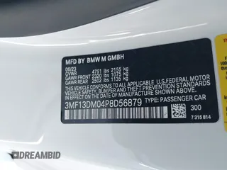 2023 BMW M2 with VIN 3MF13DM04P8D56879, listed as a IAAI auction lot 41174901 with 11,459 mi miles. Bid and sale history available at carsss.com. Image 9.
