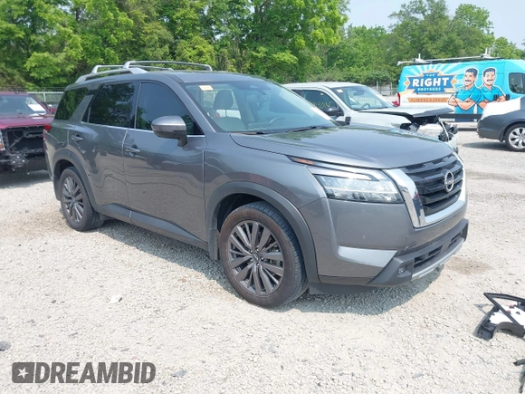 2022 Nissan Pathfinder SL with VIN 5N1DR3CD9NC262513, listed as a IAAI auction lot 42400791 with 46,587 mi miles and . Bid and sale history available at DreamBid. Image 1.