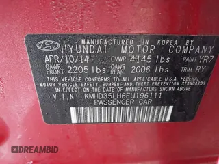 2014 Hyundai Elantra с VIN KMHD35LH6EU196111, выставлен на аукционе IAAI как лот 42236331 с пробегом 148 681 миль миль и . История ставок и продаж доступна на DreamBid. Изображение 9.
