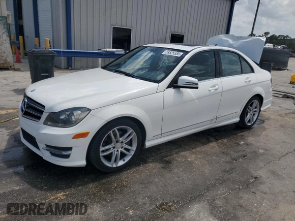 2014 Mercedes-Benz C 250 Sport with VIN WDDGF4HB2ER304272, listed as a Copart auction lot 59525555 with 149,846 mi miles and Salvage title. Bid and sale history available at DreamBid. Image 1.