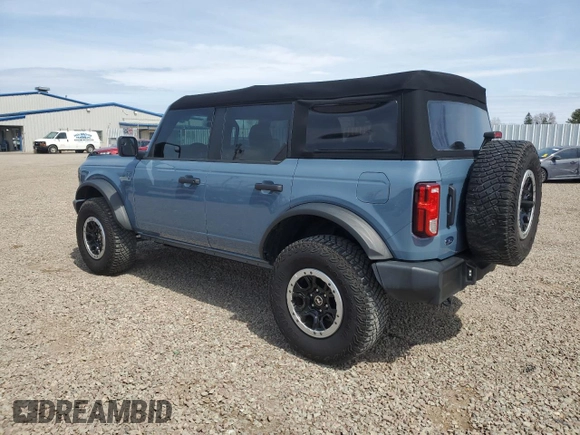 2023 Ford Bronco with VIN 1FMEE5DP0PLB17111, listed as a Copart auction lot 53201215 with 26,093 mi miles and Salvage Title. Bid and sale history available at DreamBid. Image 2.