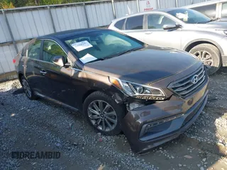 2016 Hyundai Sonata Sport with VIN 5NPE34AF0GH343444, listed as a IAAI auction lot 42034215 with 55,768 mi miles and . Bid and sale history available at carsss.com. Image 1.