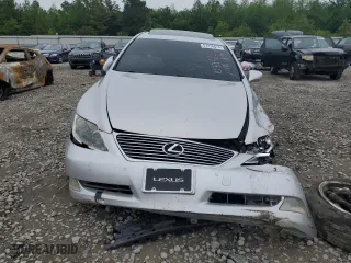 2007 Lexus LS 460 with VIN JTHBL46F375033685, listed as a Copart auction lot 59628124 with 0 mi miles and Salvage Title. Bid and sale history available at carsss.com. Image 5.
