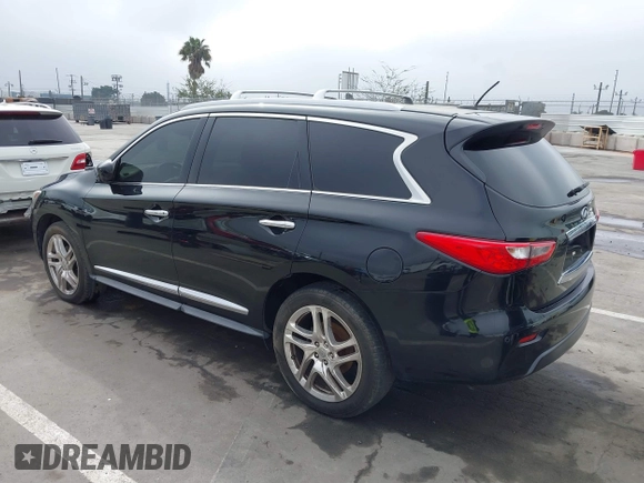 2013 Infiniti JX35 with VIN 5N1AL0MN7DC310972, listed as a IAAI auction lot 41859376 with 117,679 mi miles. Bid and sale history available at carsss.com. Image 3.