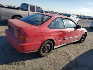 1998 Honda Civic DX with VIN 1HGEJ6124WL105199, listed as a Copart auction lot 72459114 with 128,758 mi miles and Salvage Title. Bid and sale history available at carsss.com. Image 3.