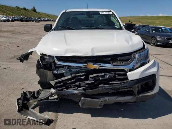 2022 Chevrolet Colorado 2WD Work Truck with VIN 1GCHSBEAXN1276293, listed as a Copart auction lot 61178405 with 57,480 mi miles and Salvage title. Bid and sale history available at DreamBid. Image 5.